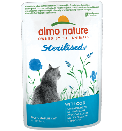 Almo Nature Sterilised con Merluzzo 70 g – Cibo Completo per Gatti Sterilizzati Almo Nature Sterilised con Merluzzo 70 g – Cibo Completo per Gatti Sterilizzati